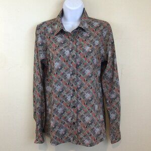 Club Ride Geometric Print Button Down Long Sleeve Collared Shirt